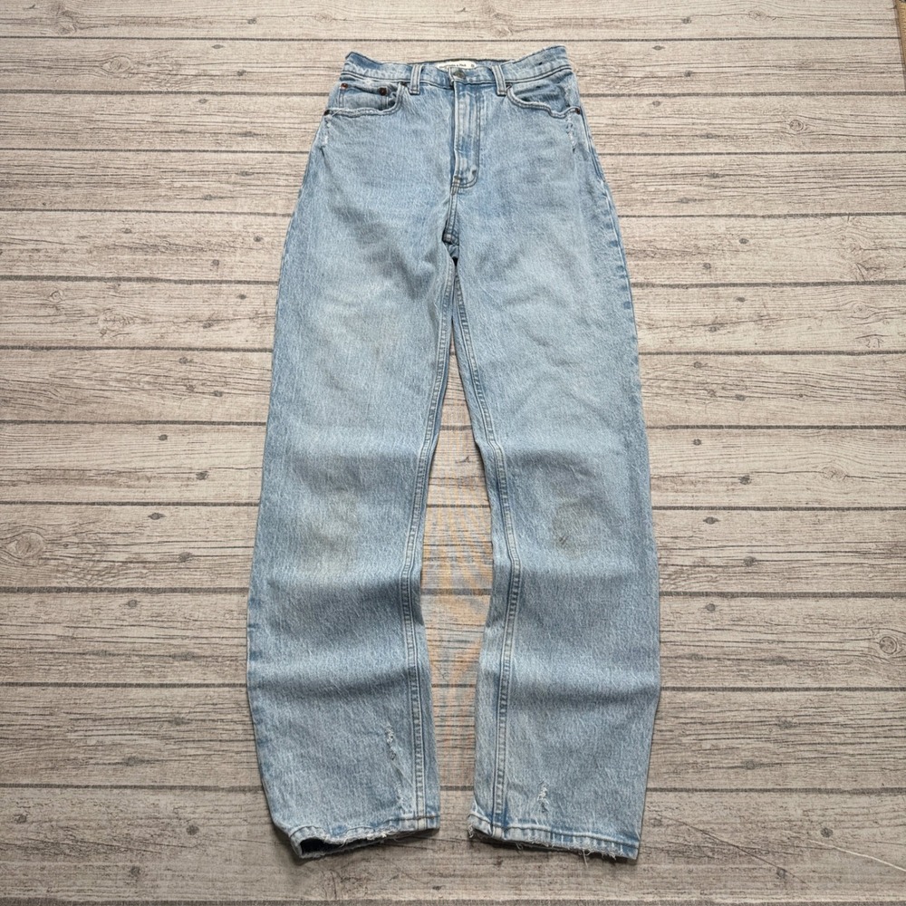 Abercrombie & Fitch Jeans Women's 0 Blue Curve Love 90s Straight Ultra High Rise